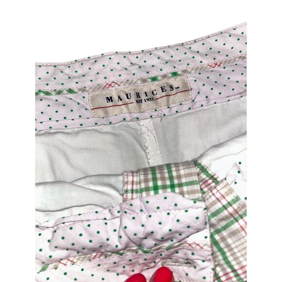 Maurices vtg‎ Plaid Mini Skirt Beige Green Red Casual Party Cute Short - Picture 4 of 8